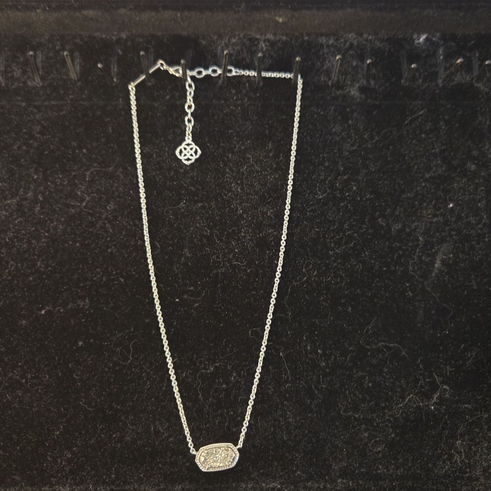 Kendra Scott Platinum Drusy silver necklace